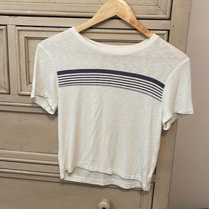 American Eagle Outfitters White Top with Blue Stripes. NEW CONDITION- Never Worn